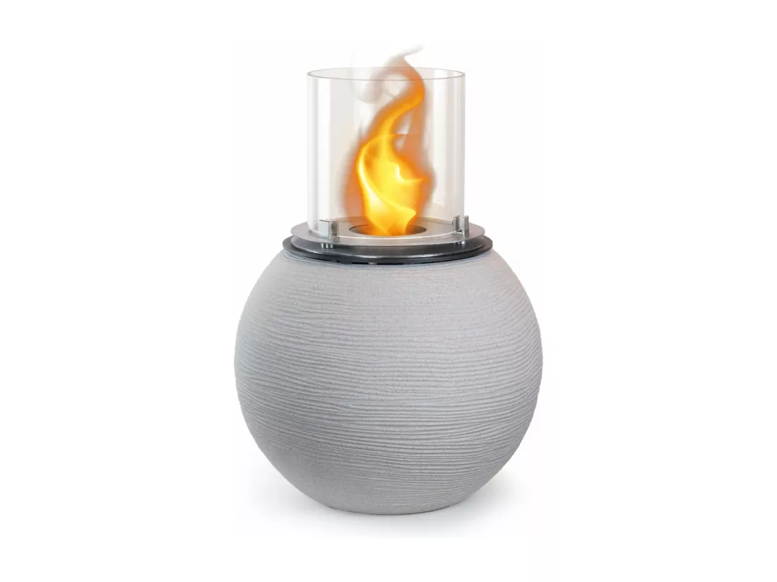 Brasero de jardin cheminée au bioéthanol pour intérieur et extérieur BOTTICELLI Corda Beige d.40 x h54
