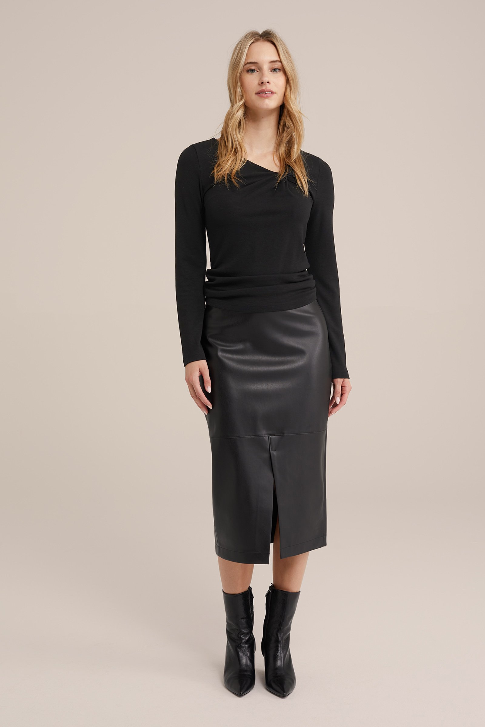 top met knoopdetail WE Fashion Zwart