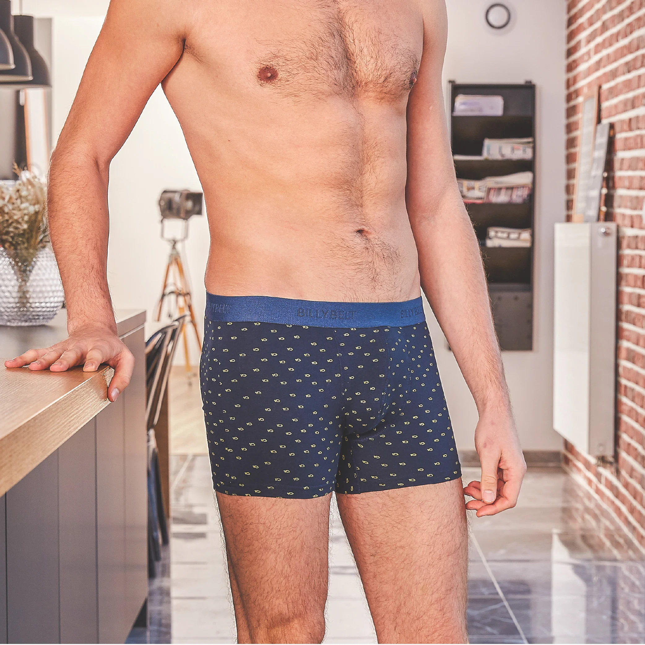 BILLY YELLOW - Boxer en coton biologique billy yellow | Bleu