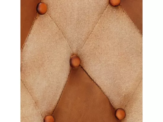 Fauteuil avec repose-pieds Marron Cuir véritable et toile