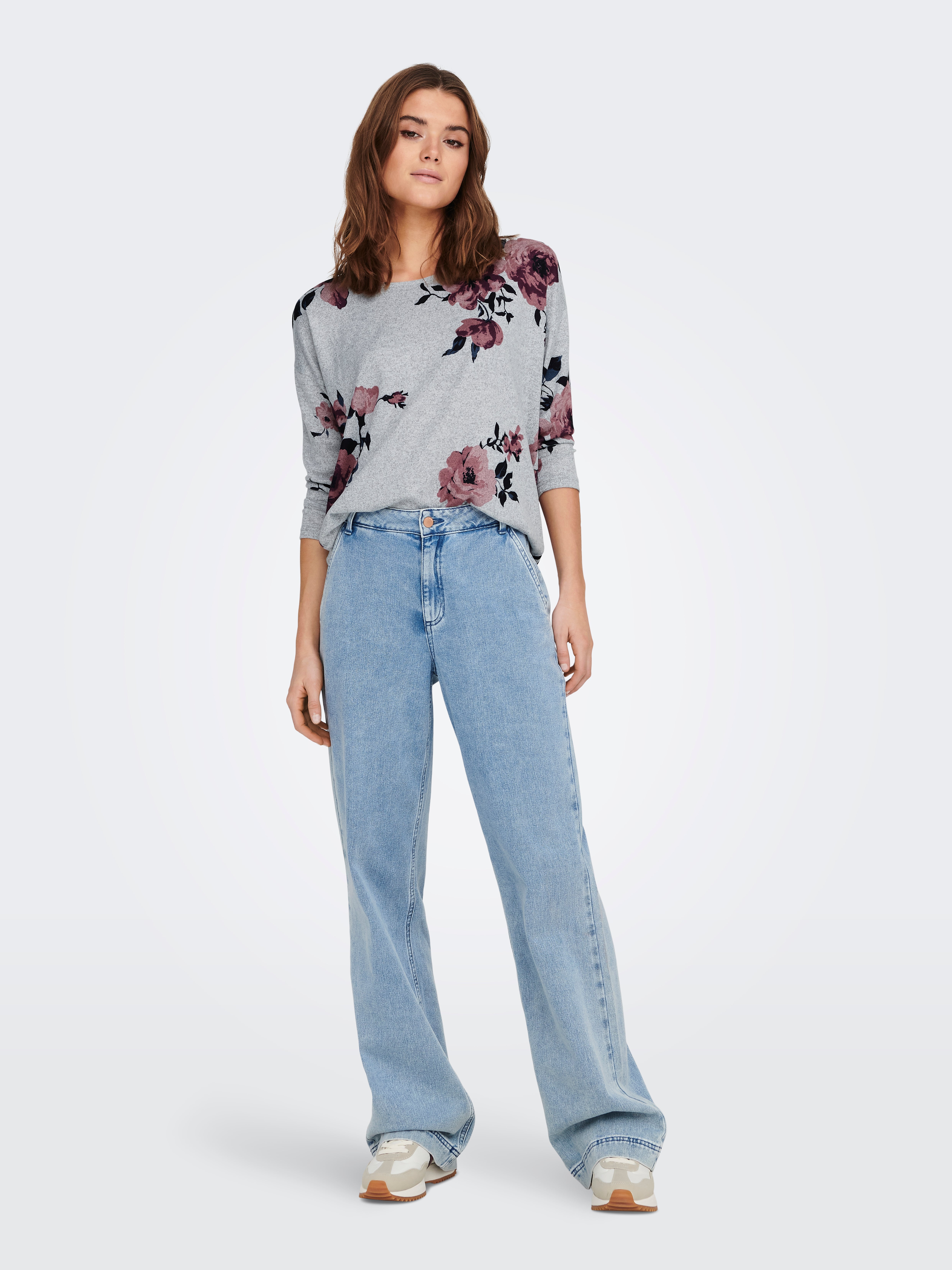 ONLELCOS Top Light Grey Melange