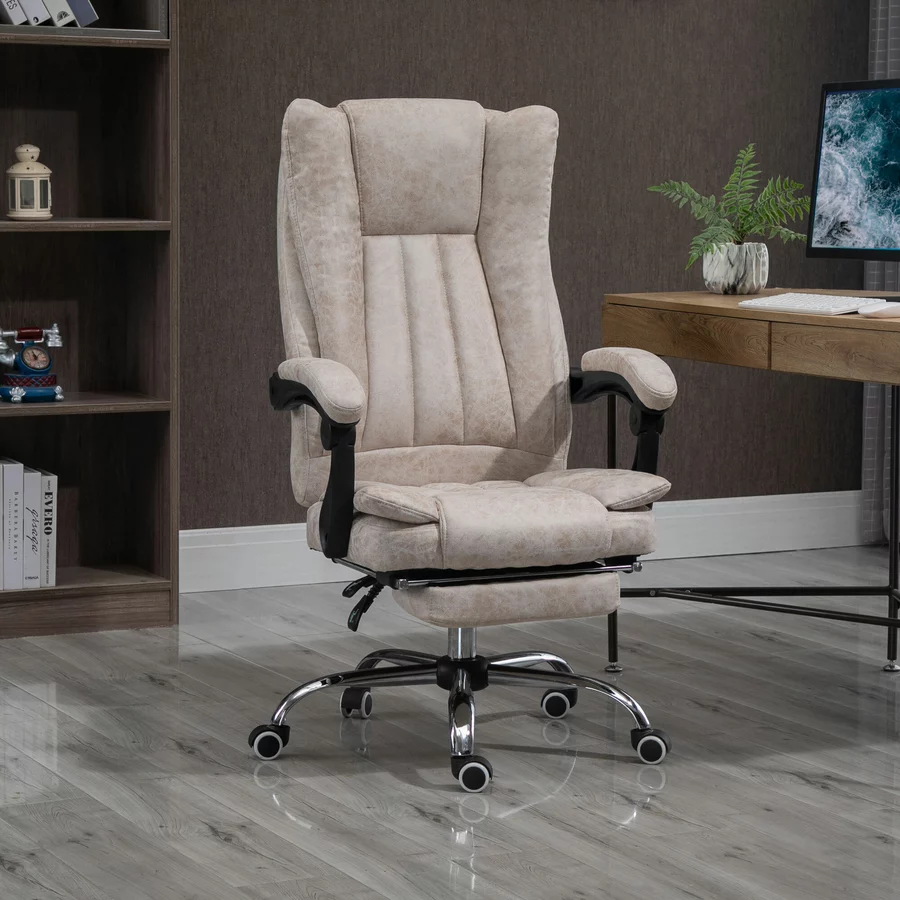 Vinsetto Bürosessel mit Wippfunktion, ergonomisch, Kunstleder SchwarzBeige