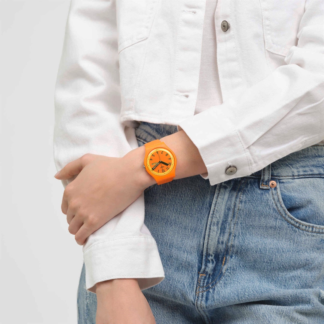 Swatch Original 41 Proudly Orange Day Date