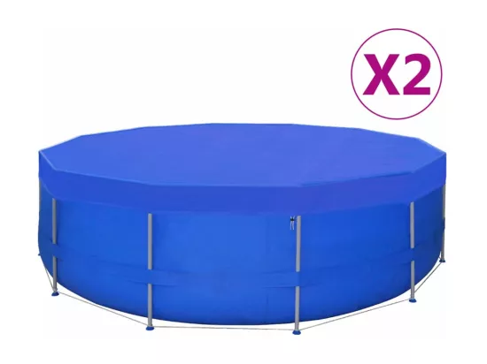 Couvertures de piscine 2 pcs PE Ronde 540 cm 90 g/m2