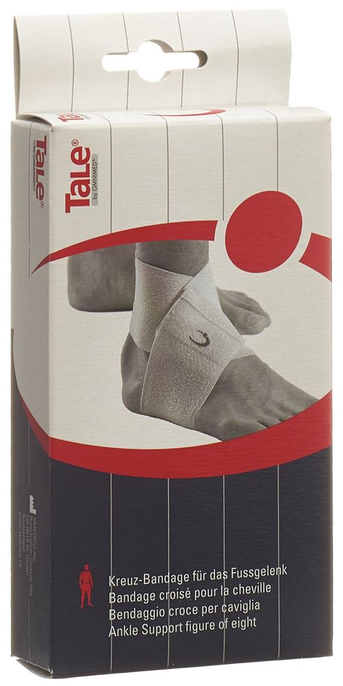 TALE Kreuz Bandage Fussgelenk 7.5cm weiss 1 Stk