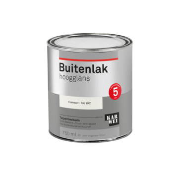 KARWEI buitenlak hoogglans RAL 9001 crèmewit 750 ml
