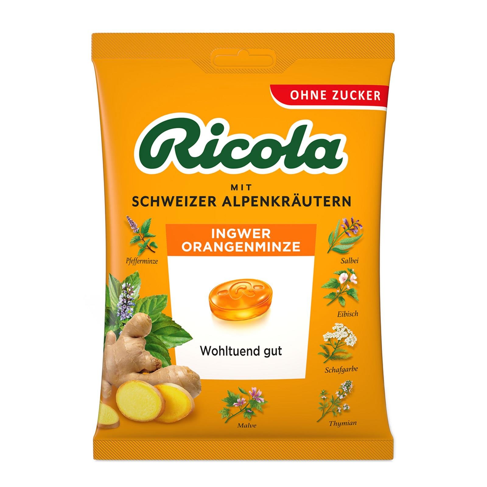 Ricola Ingwer Orangenminze zuckerfrei