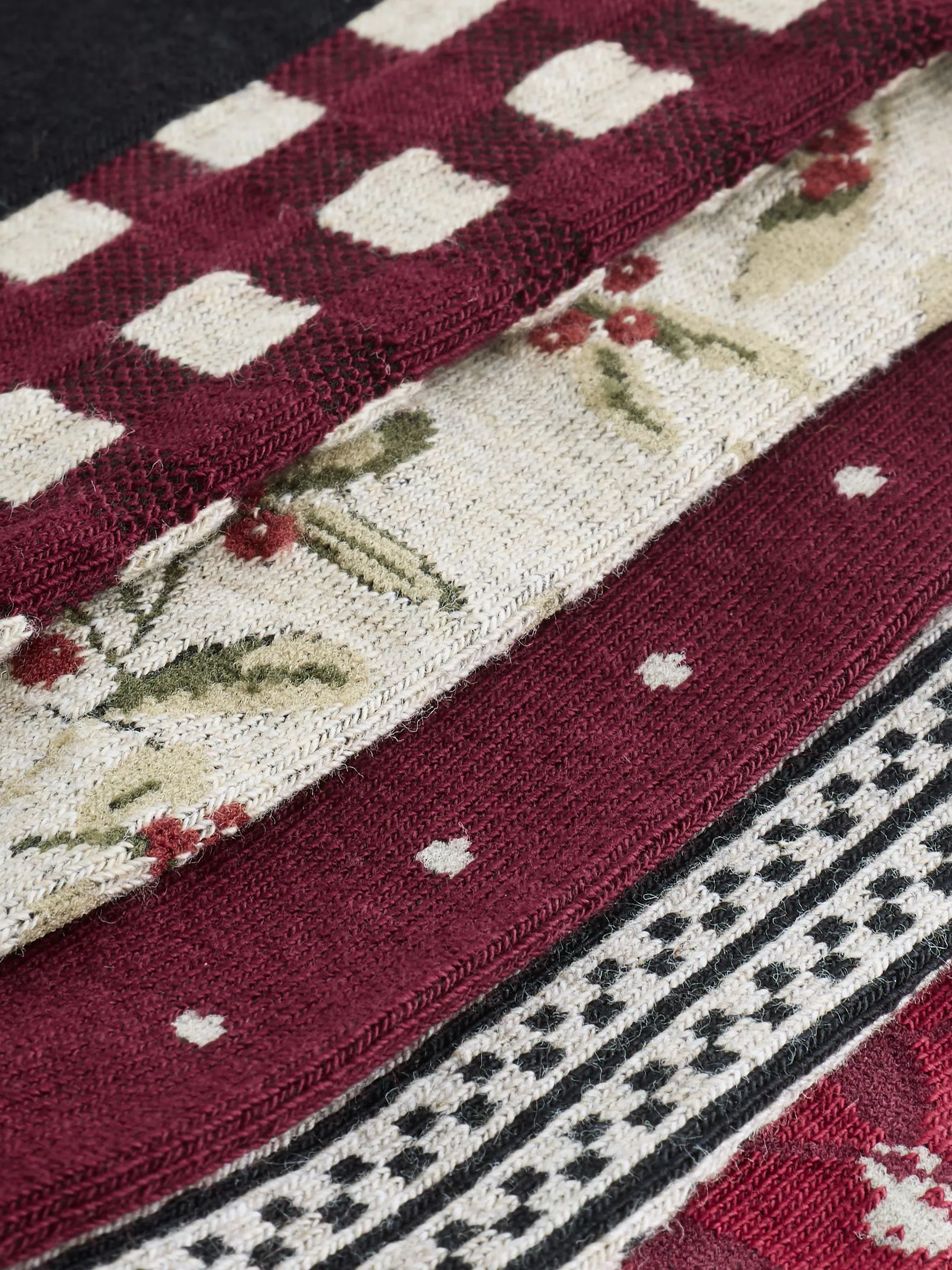 Xmas Ditsy Berry - Set van 5 paar enkelsokken