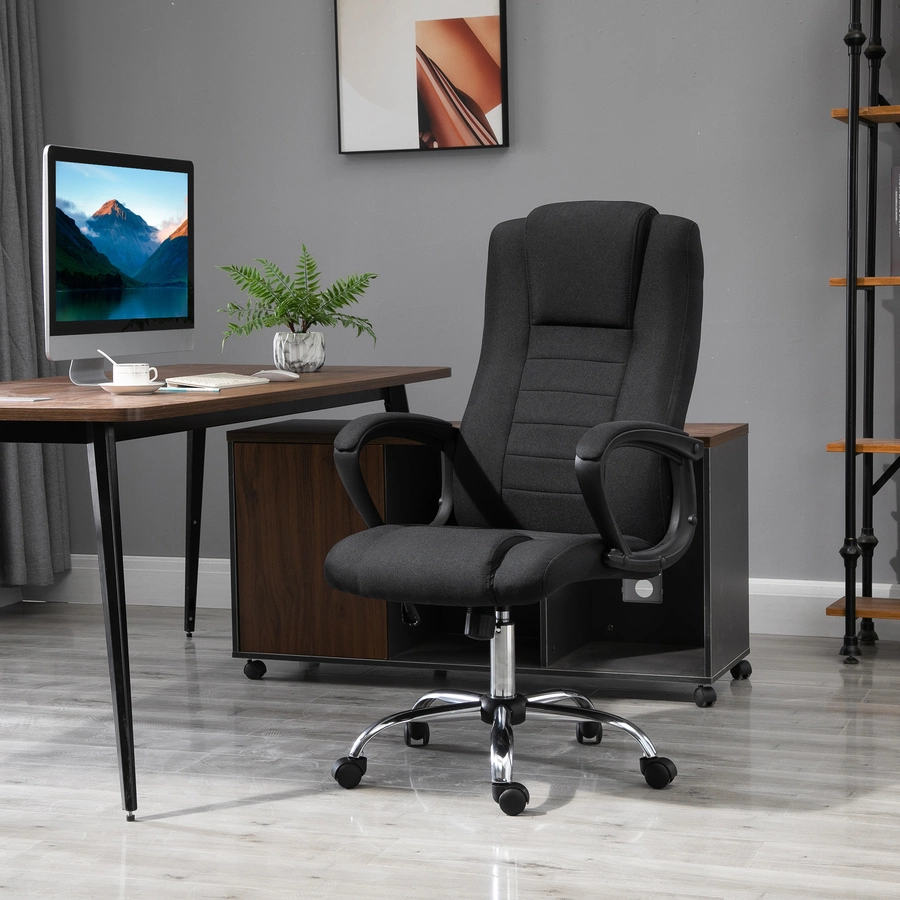 HOMCOM Bürostuhl mit Wippfunktion Schwarz