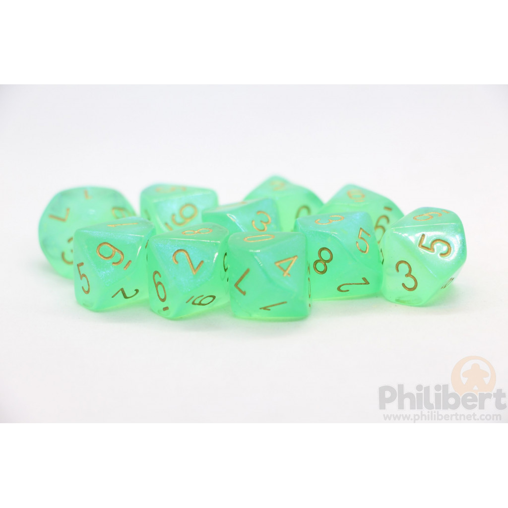 Set de 10 Dés 10 Faces Chessex : Borealis