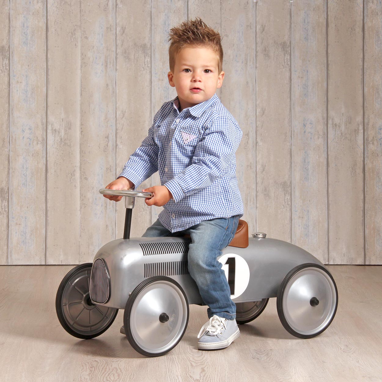 Goki Retro Loopauto Zilver