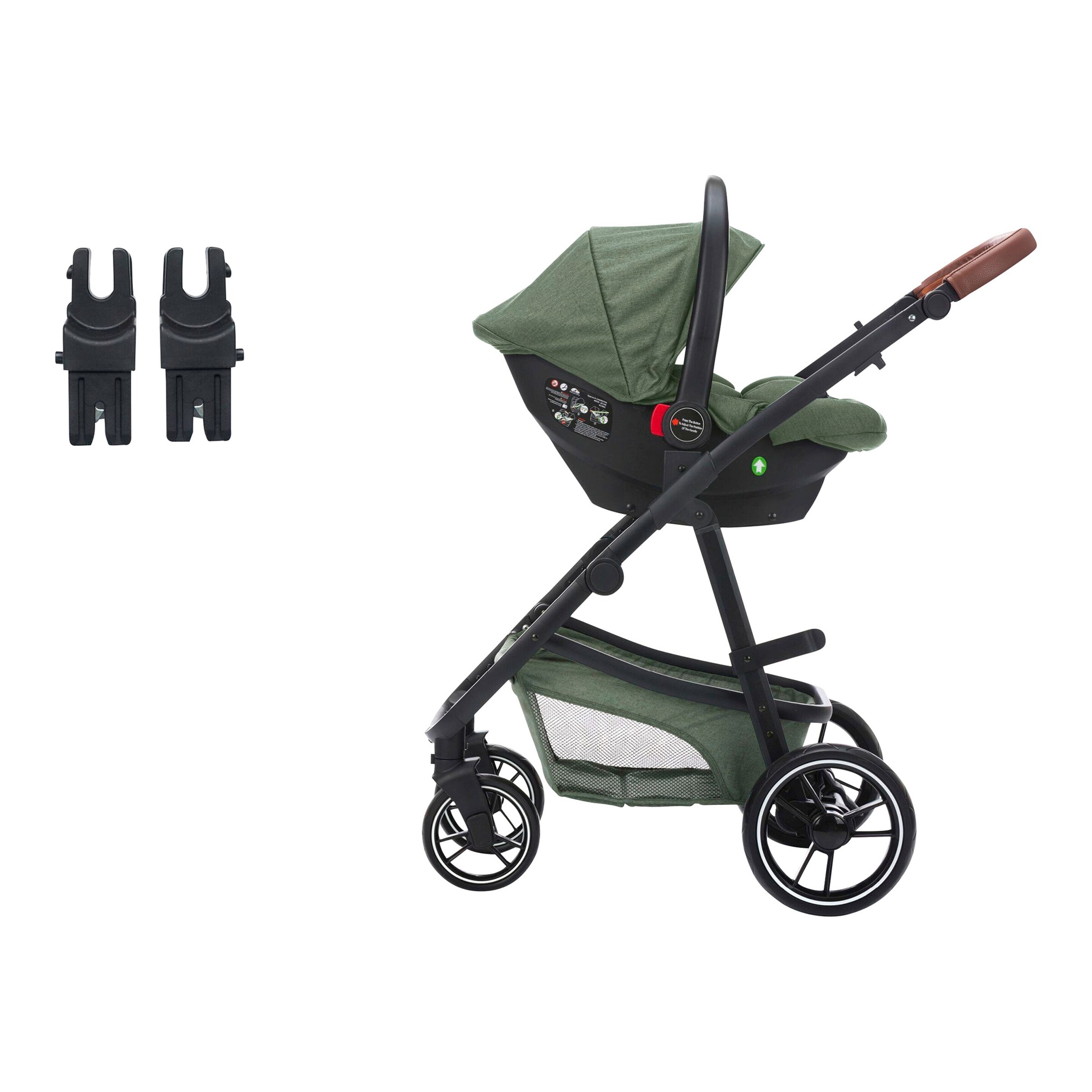 babycab Kombikinderwagen Stockholm Trio-Set (2024) inkl. i-Size Babyschale und Wickeltasche forest green