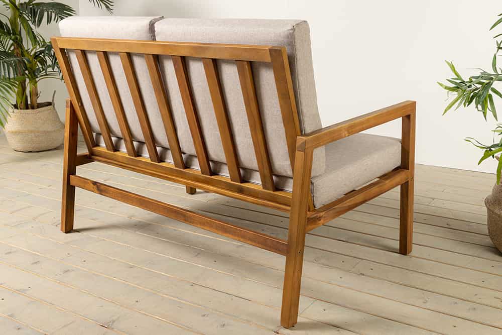 Outdoor Garten-Sitzgruppe BALI 110cm natur honey finish Akazie Massivholz wetterfest