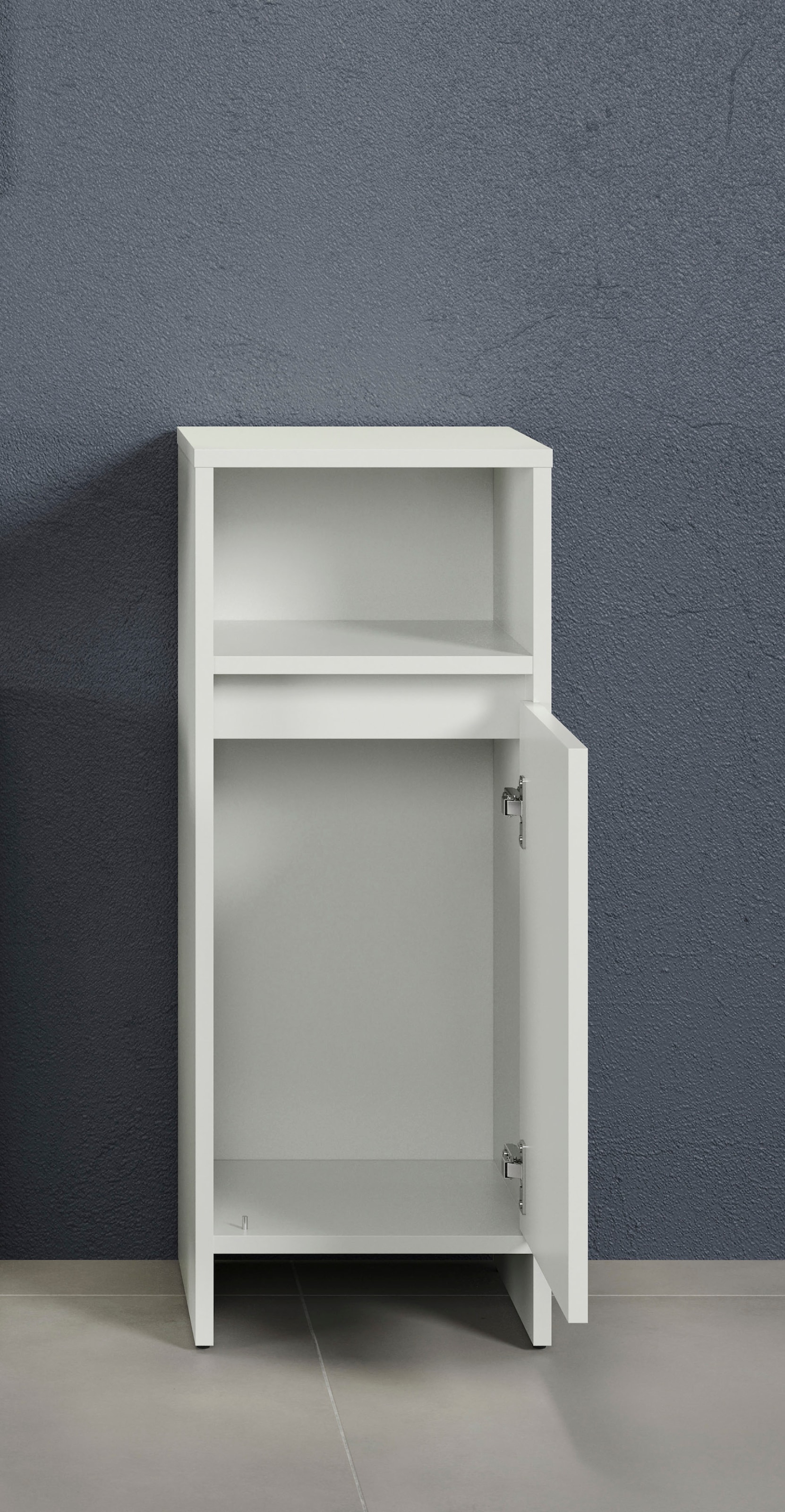 INOSIGN Midischrank »Banta« 1 Stk. tlg. Badkommode mit 2-farbiger Blende in weiss/grau - Flexible Türmontage