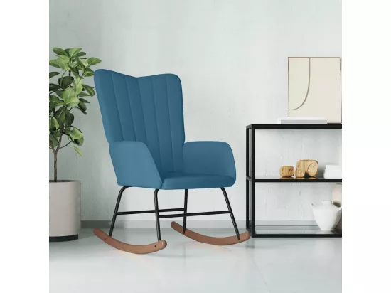 Chaise à bascule Bleu Velours