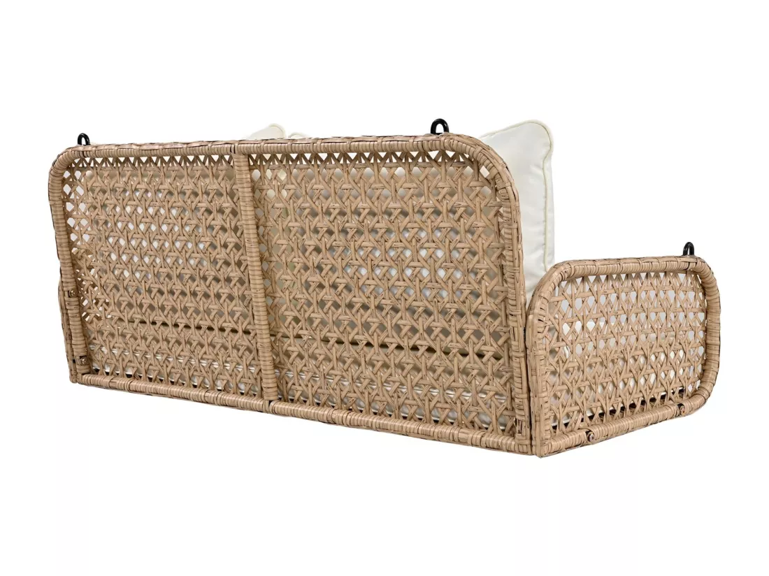 Balancelle de jardin avec coussin 9cm, avec oreillers et 2x240cm chaînes, 2 places, Charge 320kg
