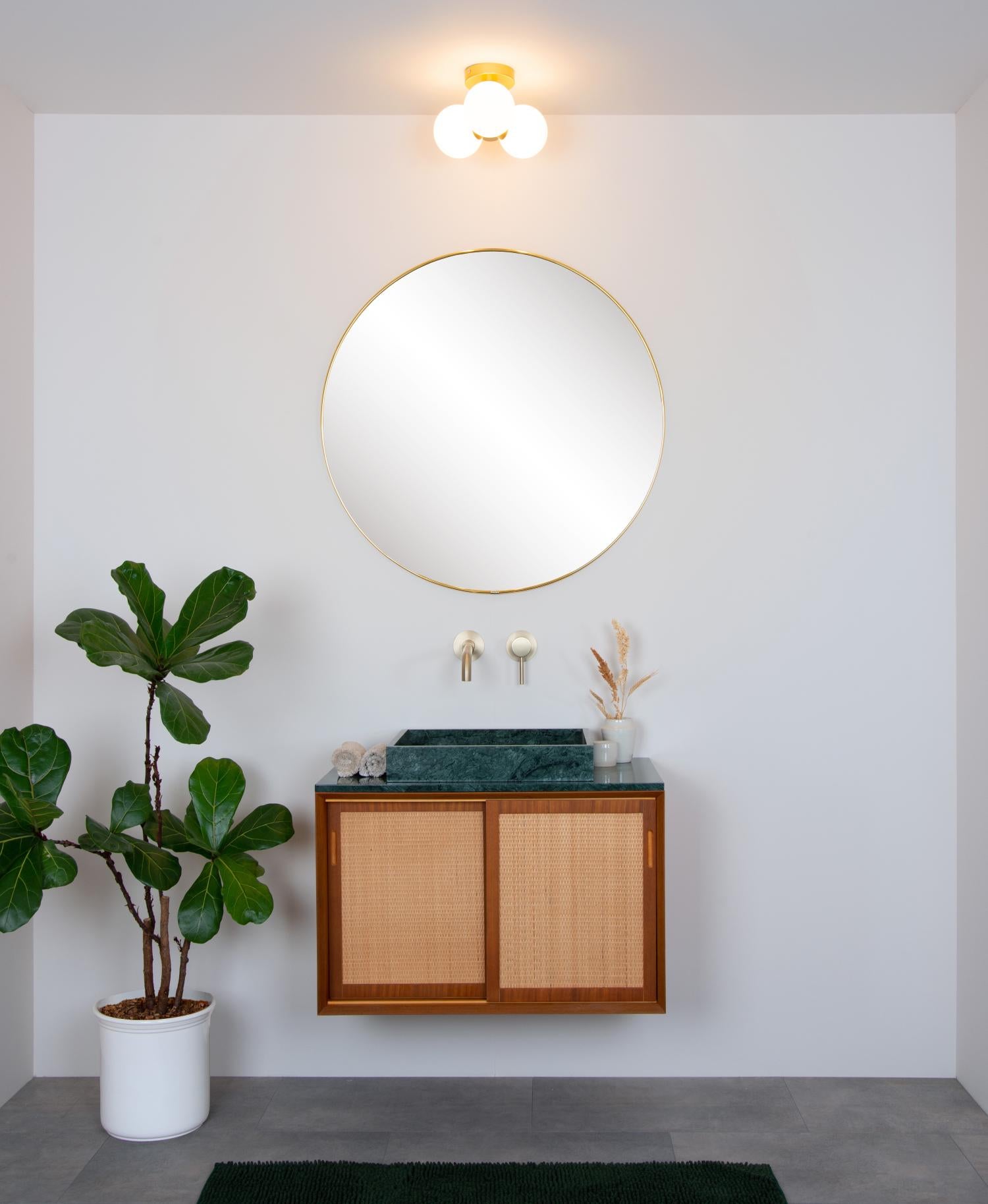 Trudy 3 plafondlamp Ã28 badkamer IP44 mat goud