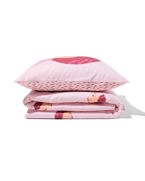 housse de couette enfant flanelle 140 x 200 oiseau rose