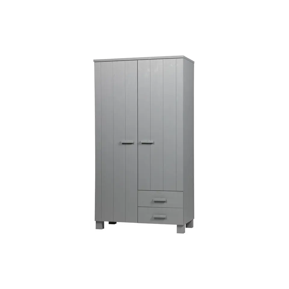 WOOOD Dennis Kast Met Laden - Grenen - Betongrijs - 202x111x55