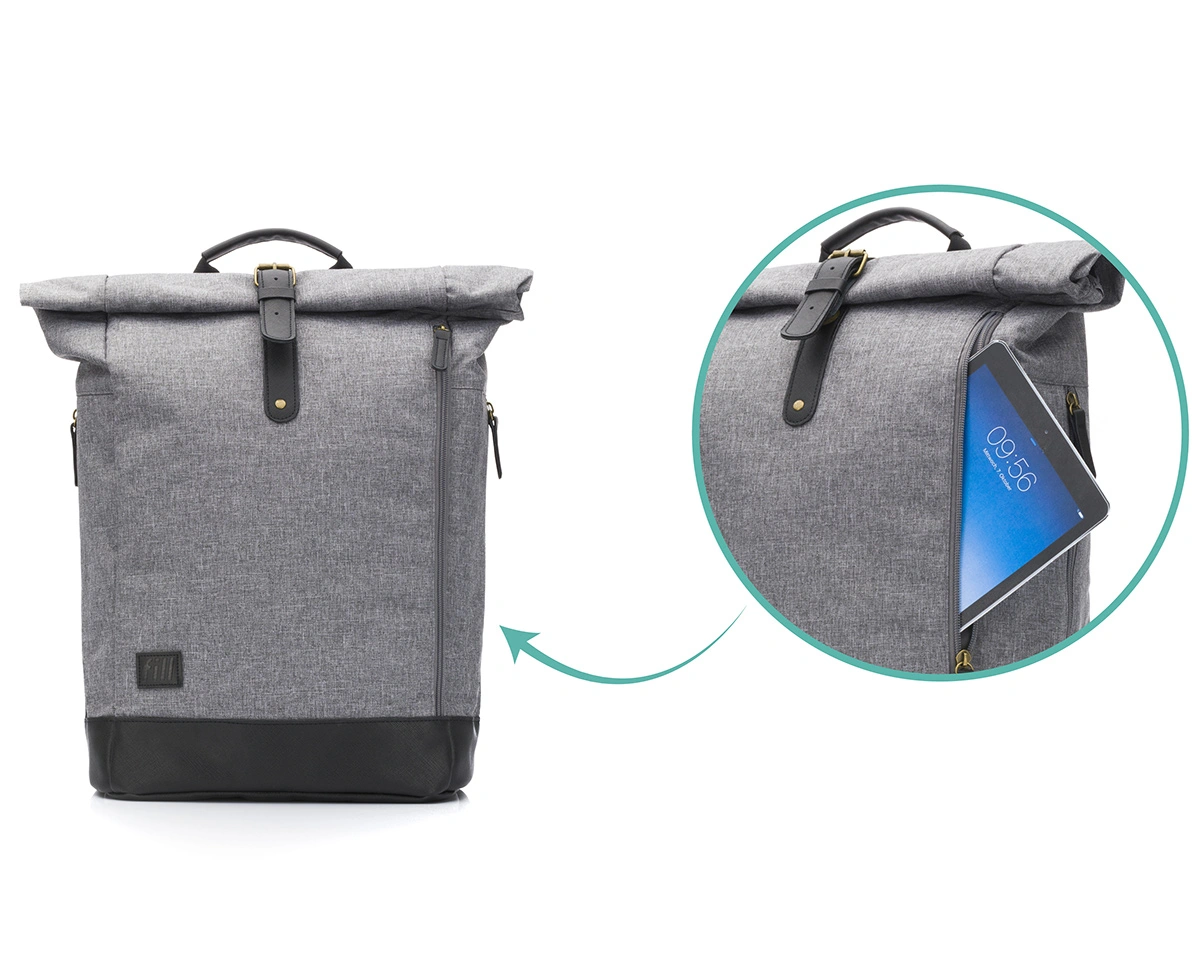 Wickelrucksack BERLIN X (39x16x53) in grau/schwarz
