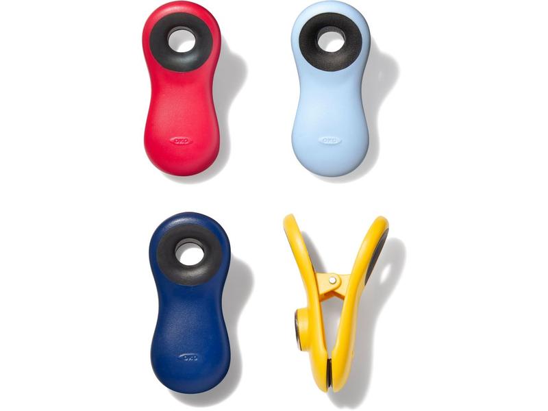 Oxo Good Grips Verschlussklammer 4 Stück, Mehrfarbig Verschlussklemmen Set