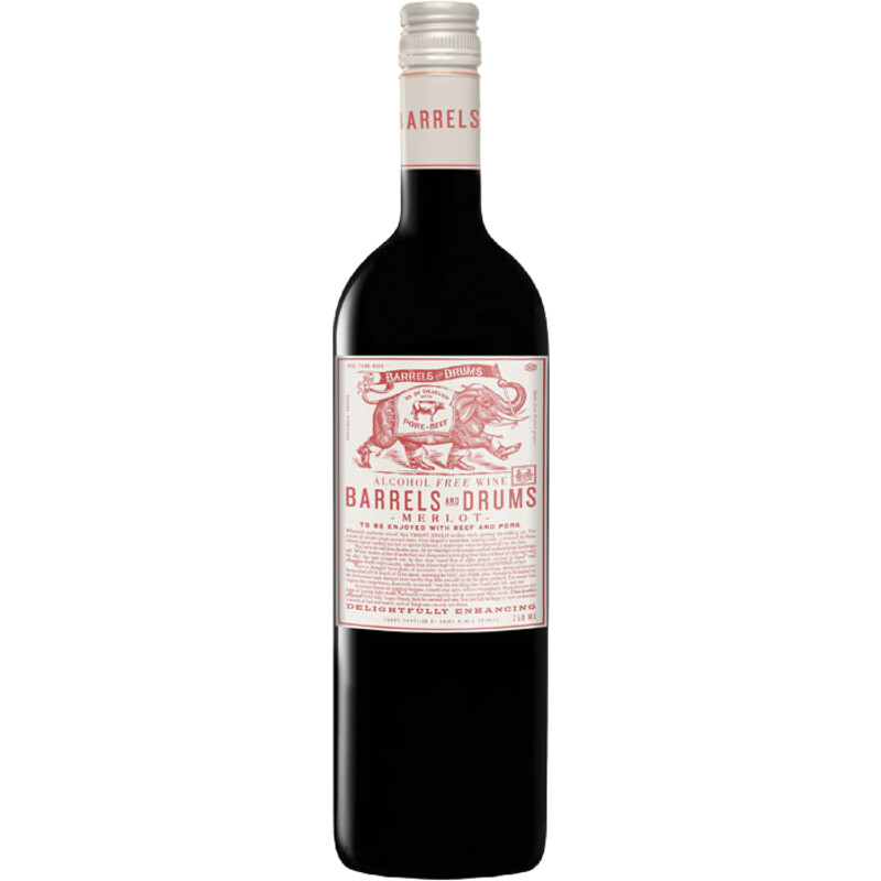 Barrels and drums Merlot Alcoholvrij
