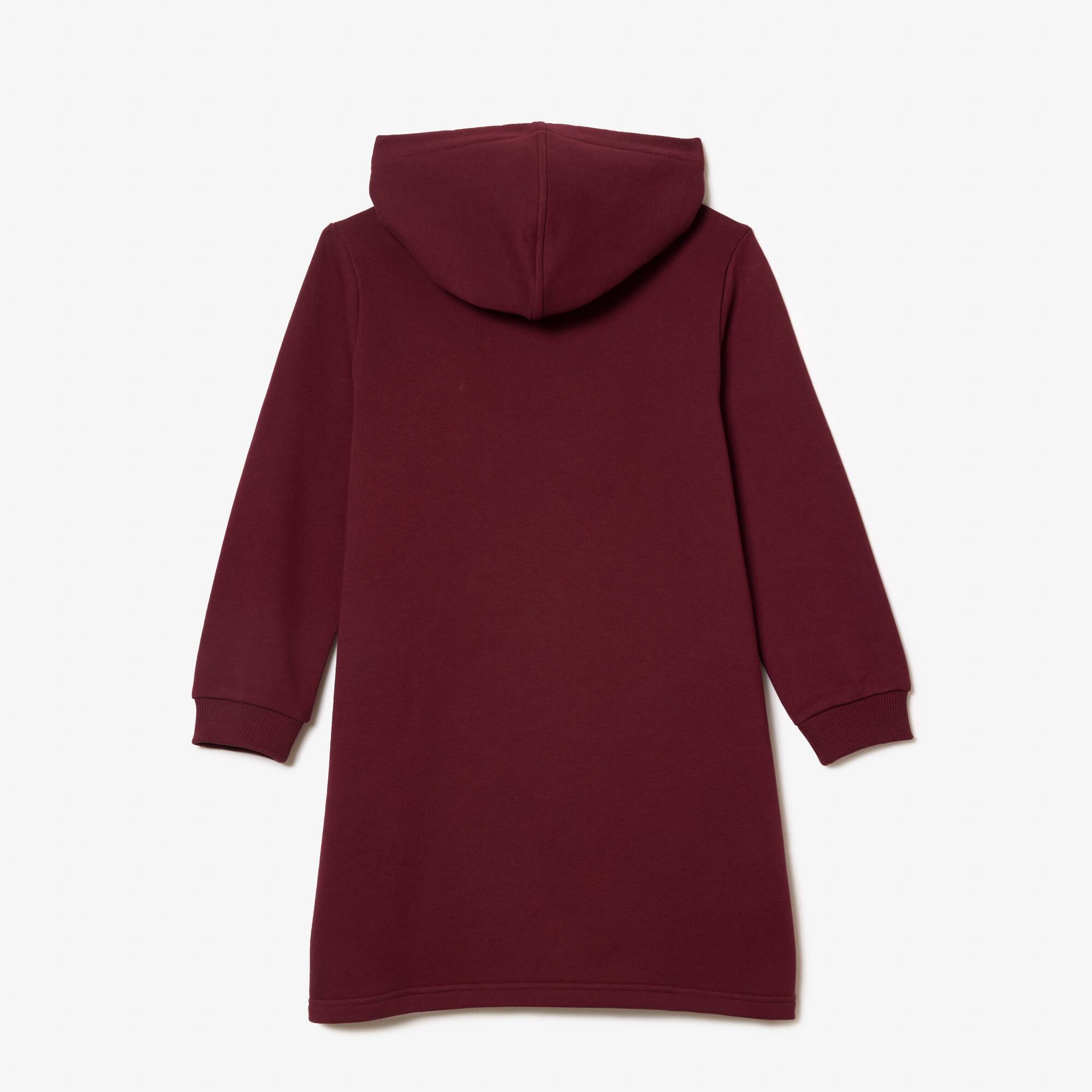 Robe sweatshirt à capuche en molleton de coton Pantalons & Robes - Rouge - Lacoste - Fille