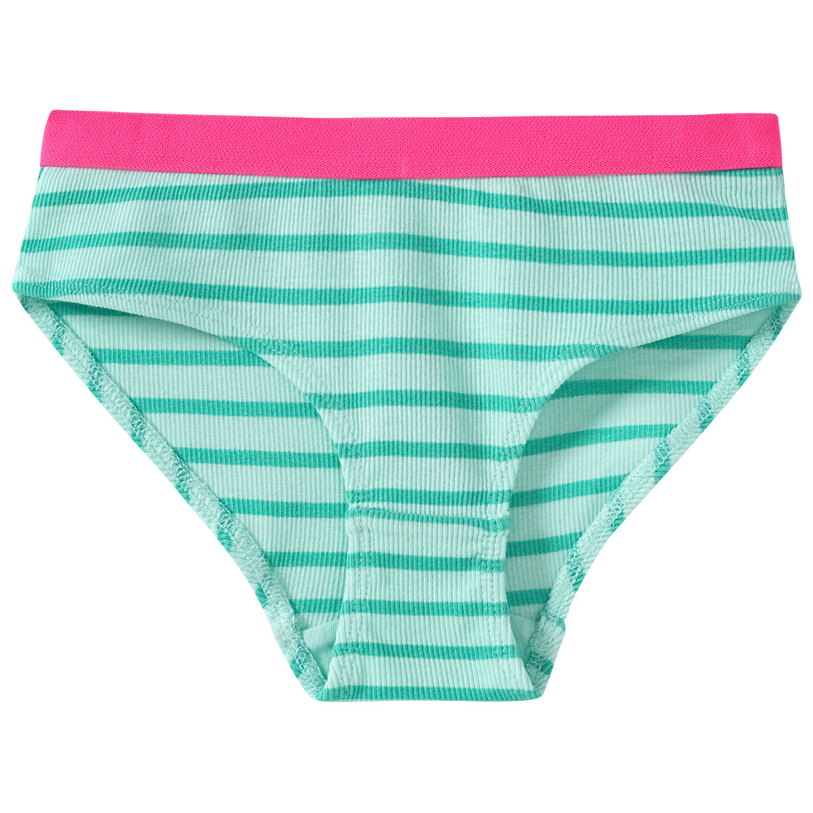 Famy 3 Mädchen Slips mit Rippstruktur weiss / helltürkis / rosa