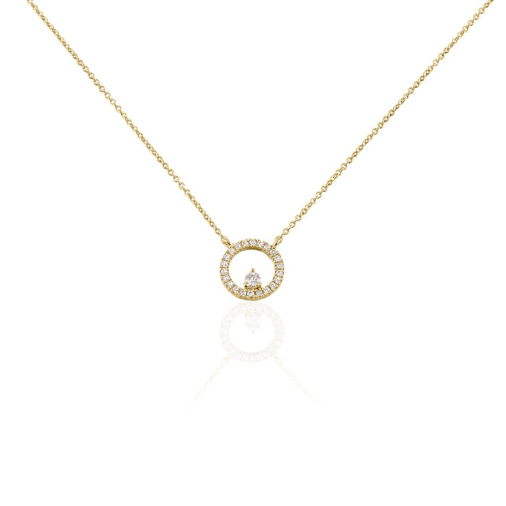 Collier Plaqué Or Lila Oxydes De Zirconium