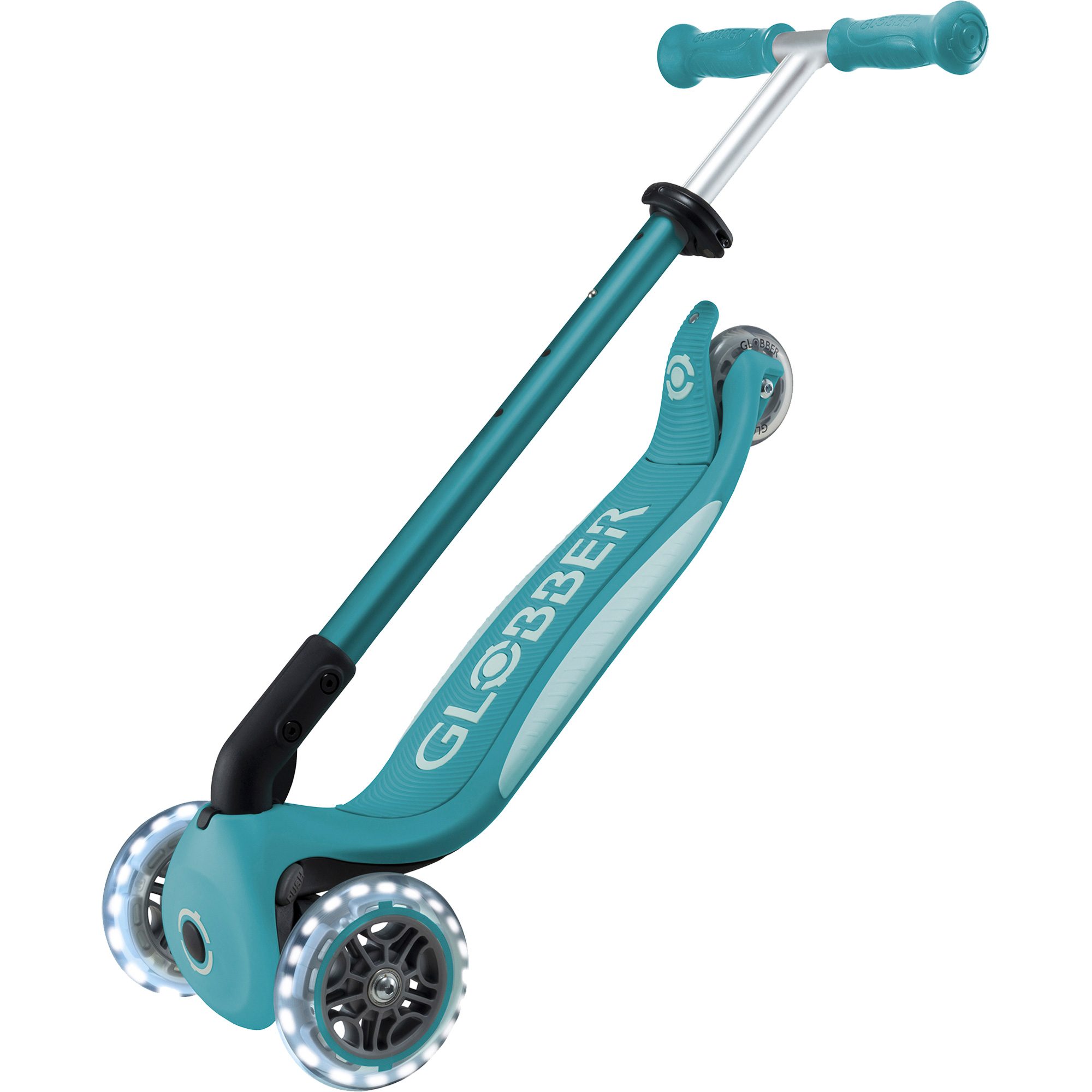 Globber Primo Foldable Lights Plus V2 Scooter Kinder aqua bleu