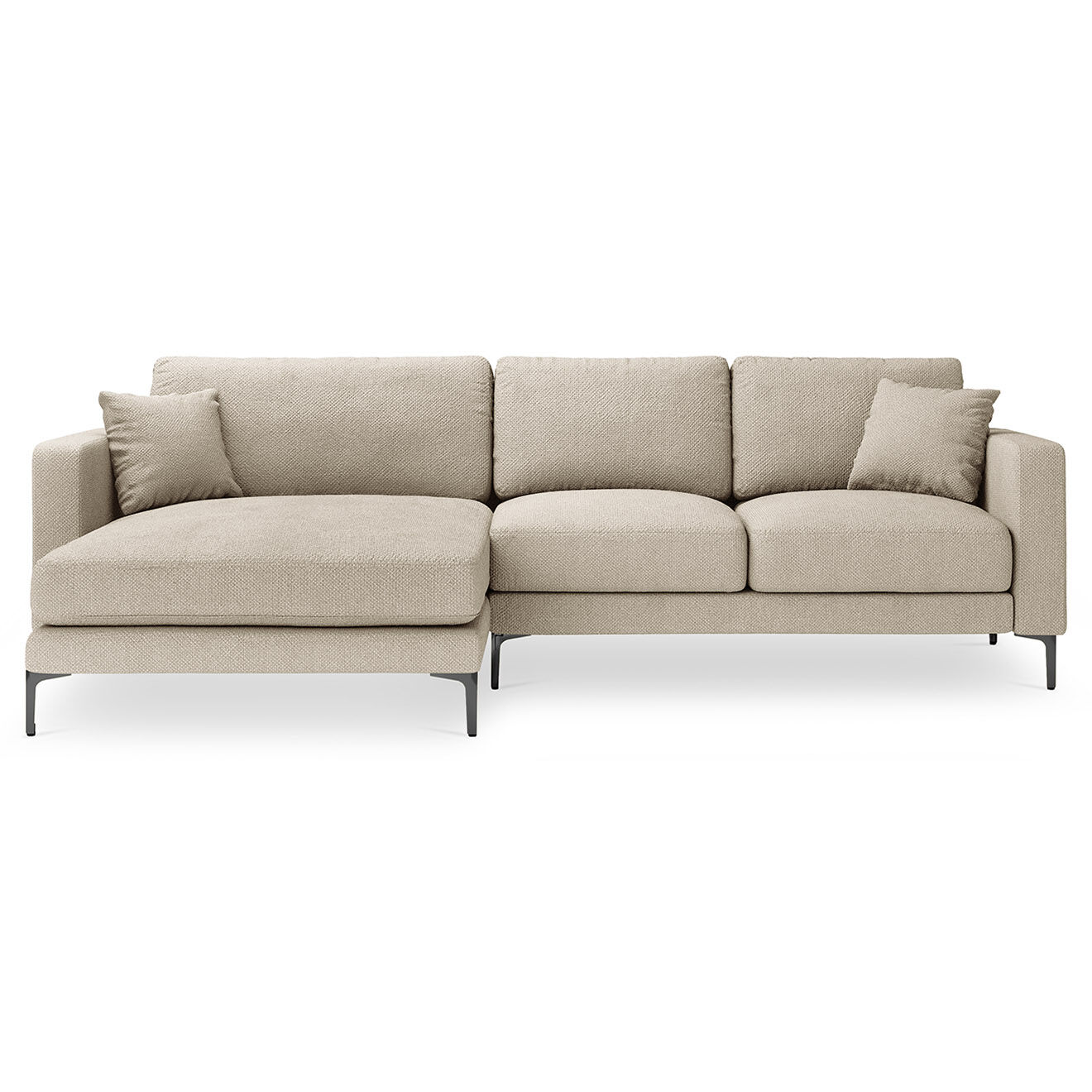Mazzini Sofas Canapé d'angle Gauche Venus 4 Places beige - 248x160x90 cm