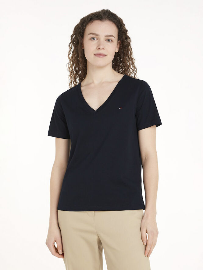 Tommy Hilfiger MODERN REGULAR FLAG V-NK SS Desert sky