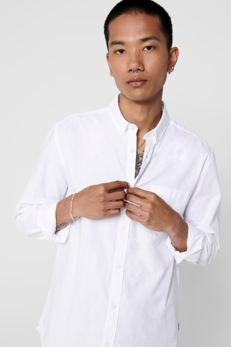 Only & Sons witte heren overhemd