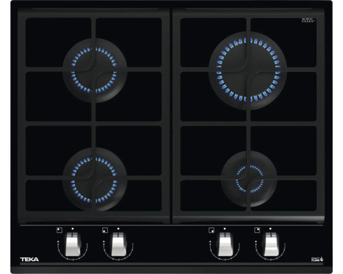 TEKA 60 x 51 mm glaskeramische gaskookplaat met 4 kookzones GZC64300XBN