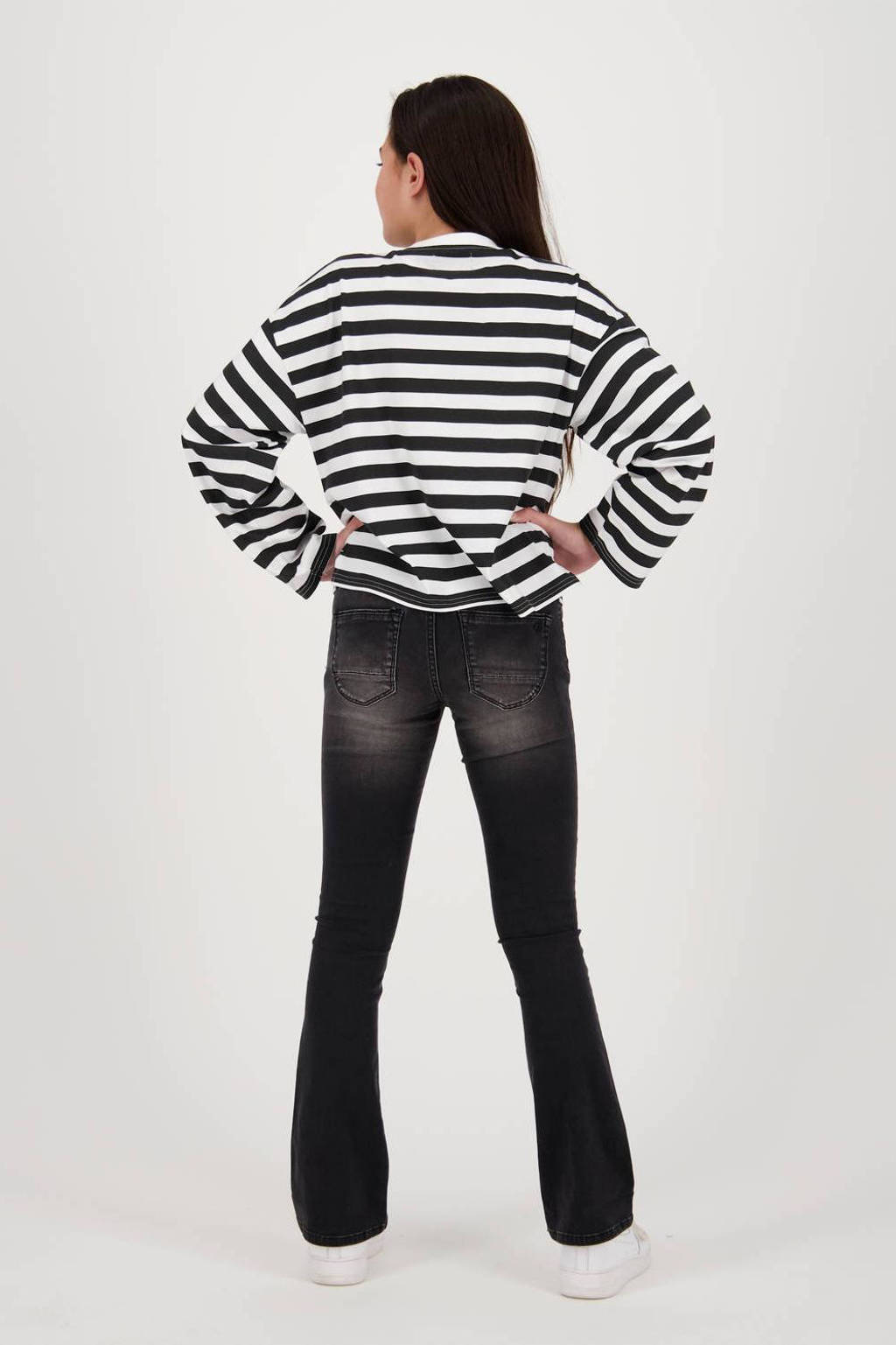 Raizzed gestreepte longsleeve Kiki zwart/wit