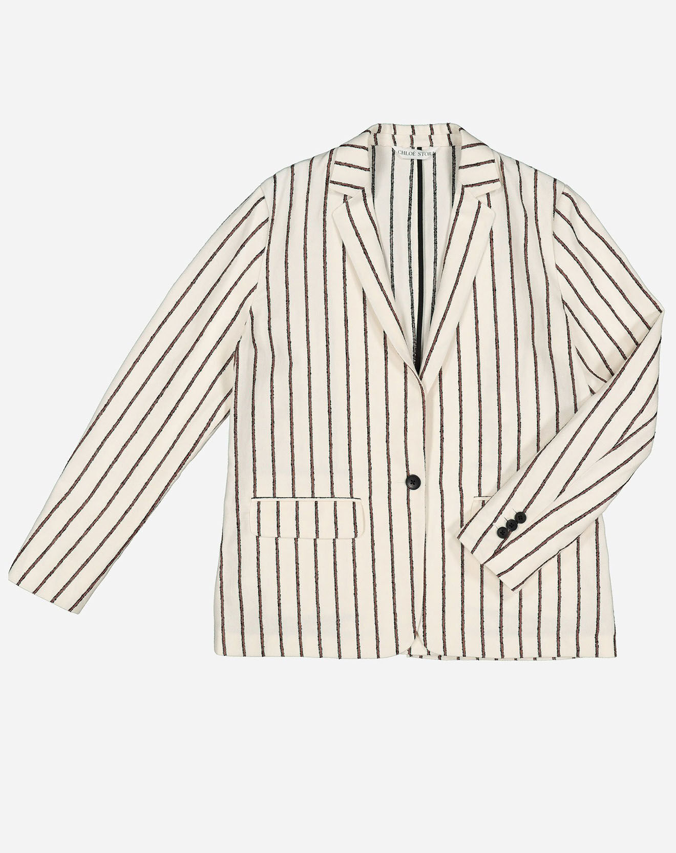 Chloé Stora Veste en Coton & Lin Viska à rayures écrue