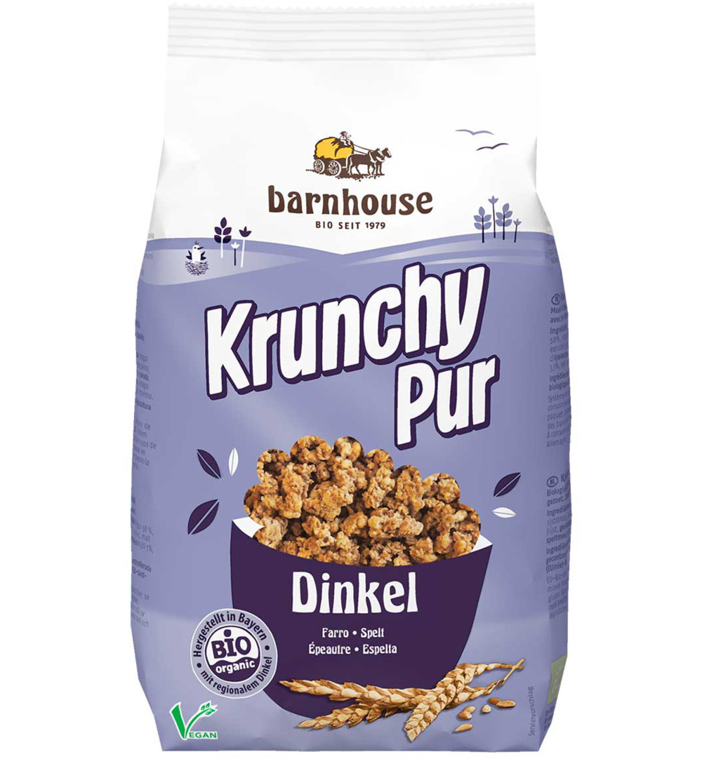 Barnhouse Krunchy Pur Spelt Suikervrij Bio (375 gr)