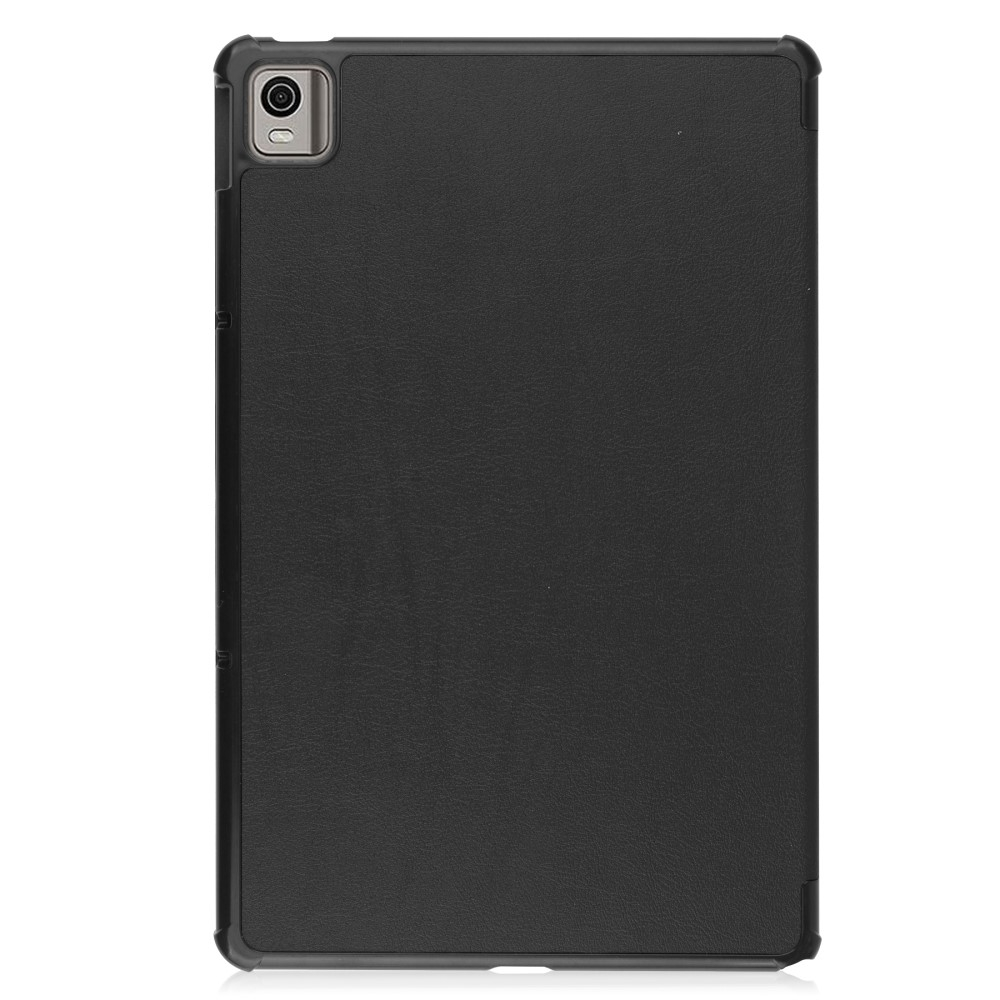 Nokia T21 Leder Tasche Smart Cover Hülle - Schwarz