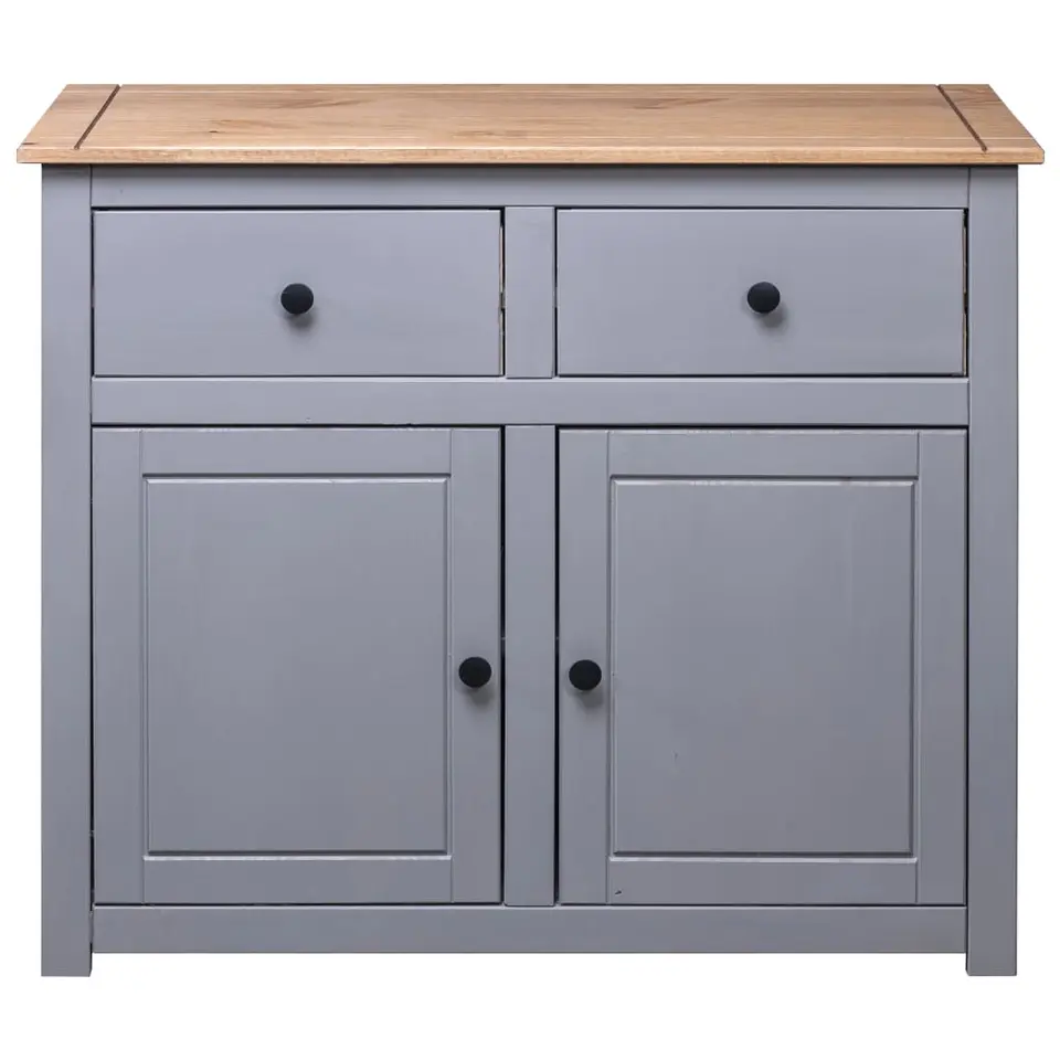 vidaXL - Dressoir - Grijs - Grenenhout