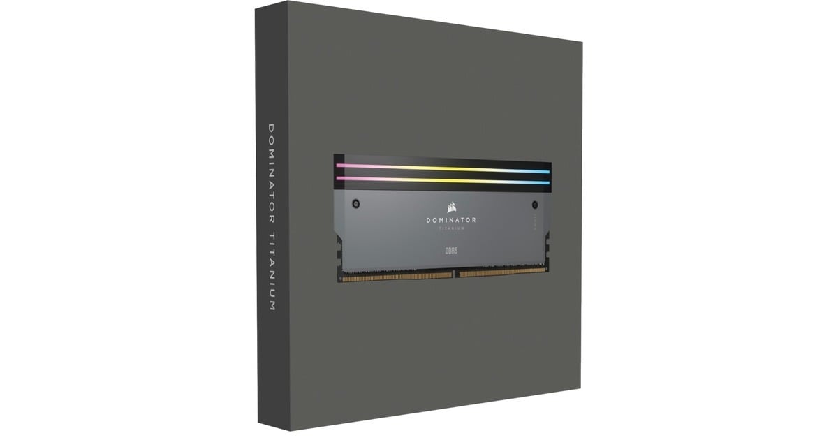 Corsair64 GB DDR5-6000 Kit werkgeheugen  (Grijs, CMP64GX5M2B6000Z30, Dominator Titanium RGB, XMP, EXPO)