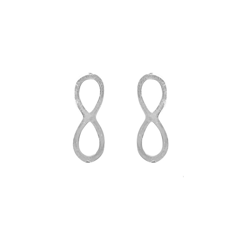 Boucles d'oreilles infini en acier argenté