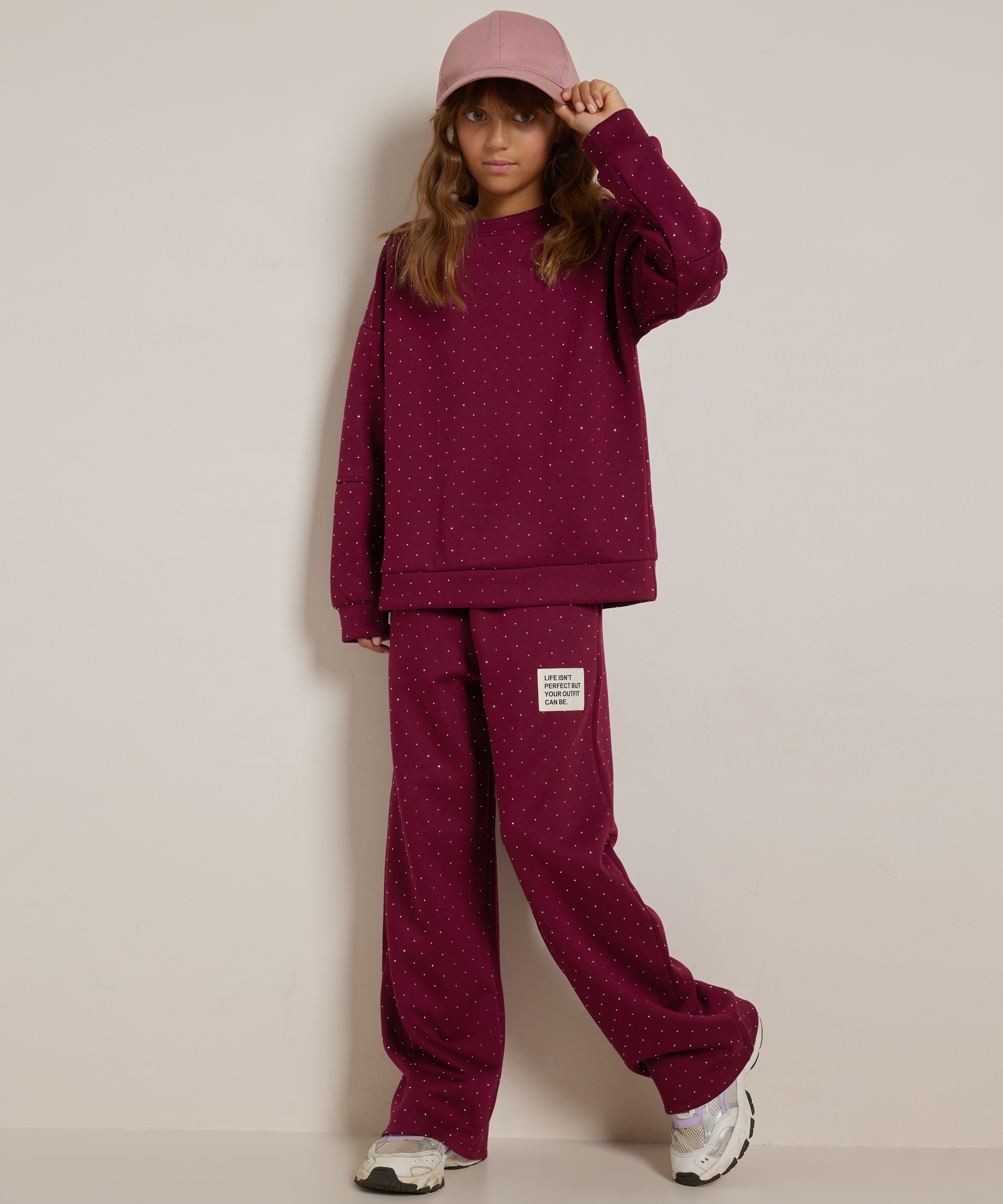 glitter trui mouwlabel