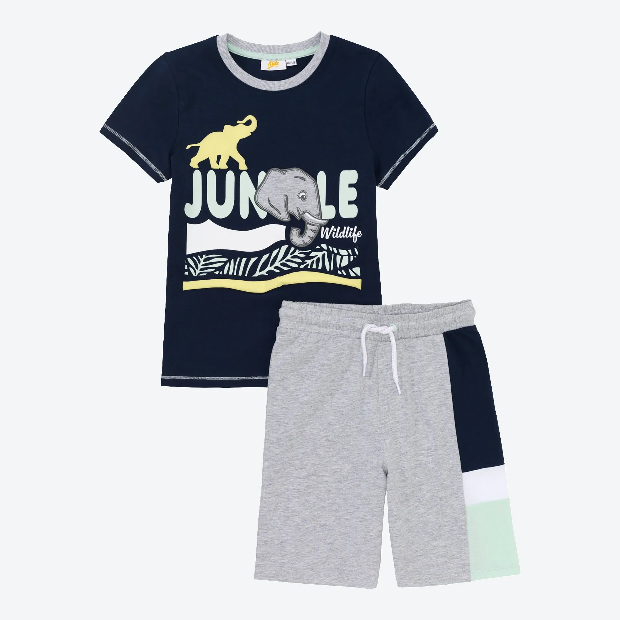 Jungen-Set mit Kontrast-Einsätzen, 2-teilig