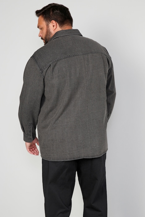 Boston Park Jeanshemd, Langarm, Bauchfit, Kentkragen, bis 80/82