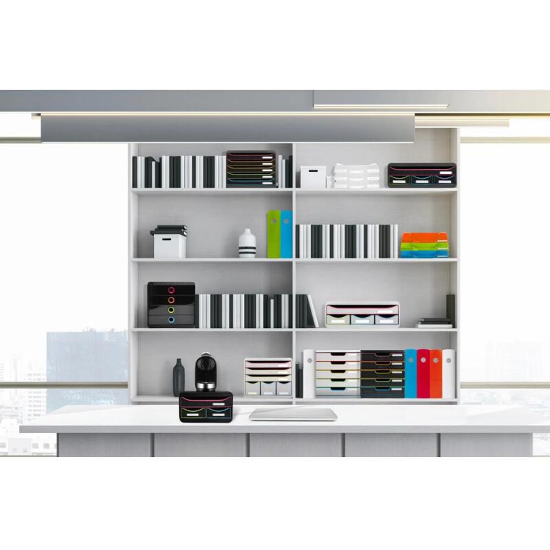 Moule de classement Storebox Multi 11 tiroirs Black Office - Blanc/arlequin
