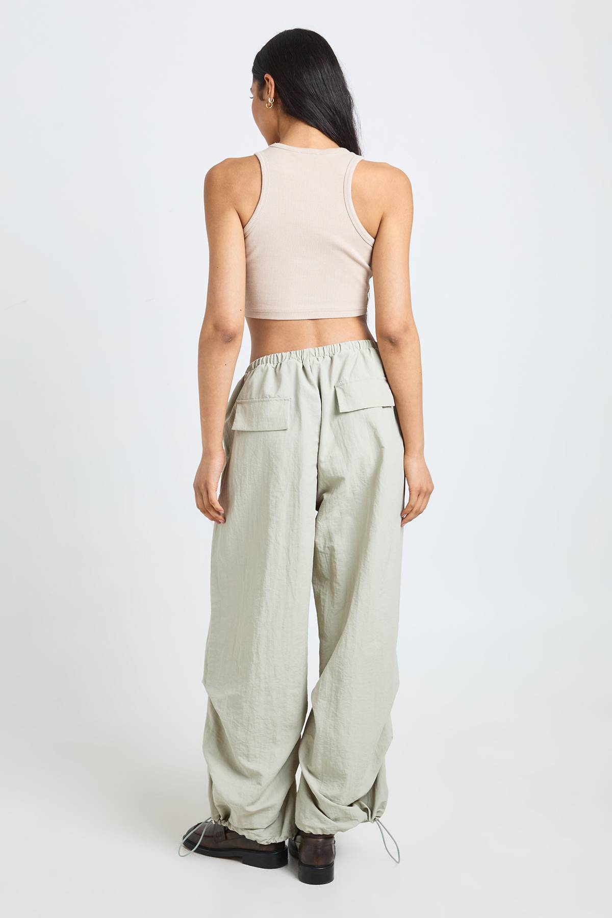 boohoo Pantalon Large Tall En Nylon Avec Cordon De Serrage