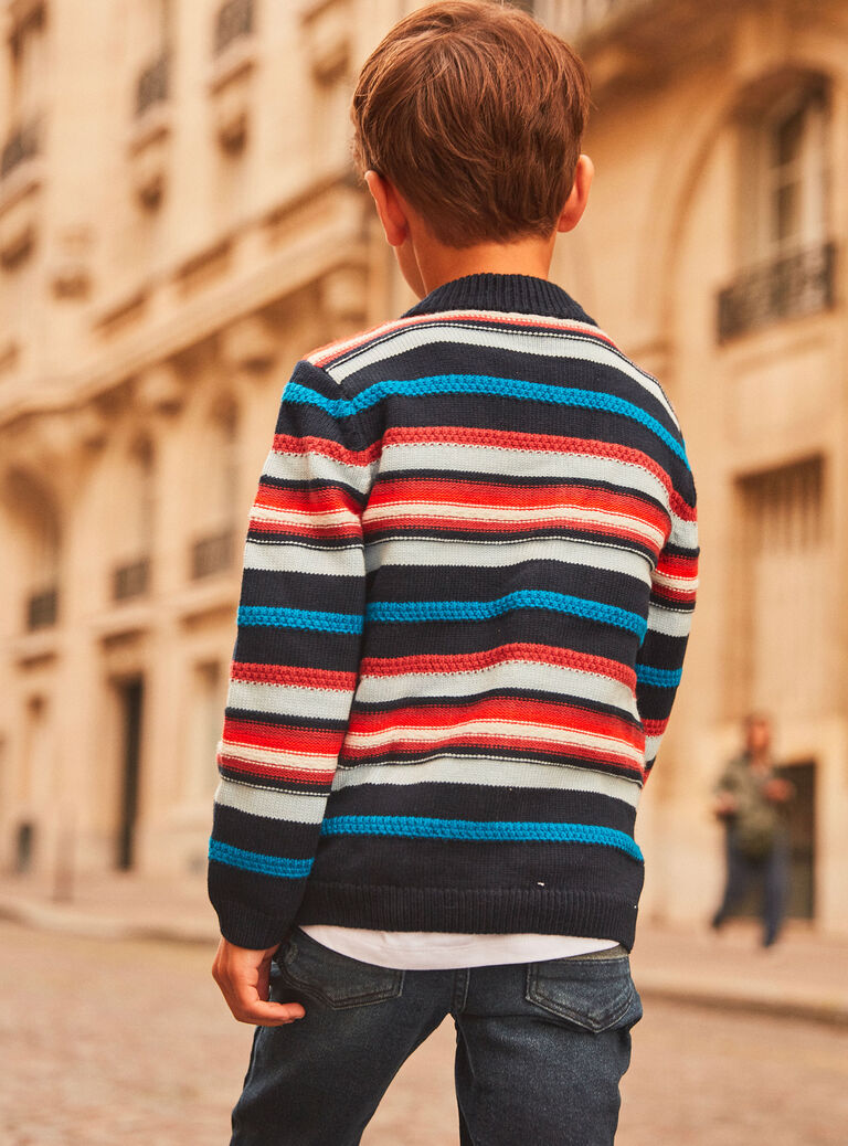 Gilet multicolore à imprimé à rayures