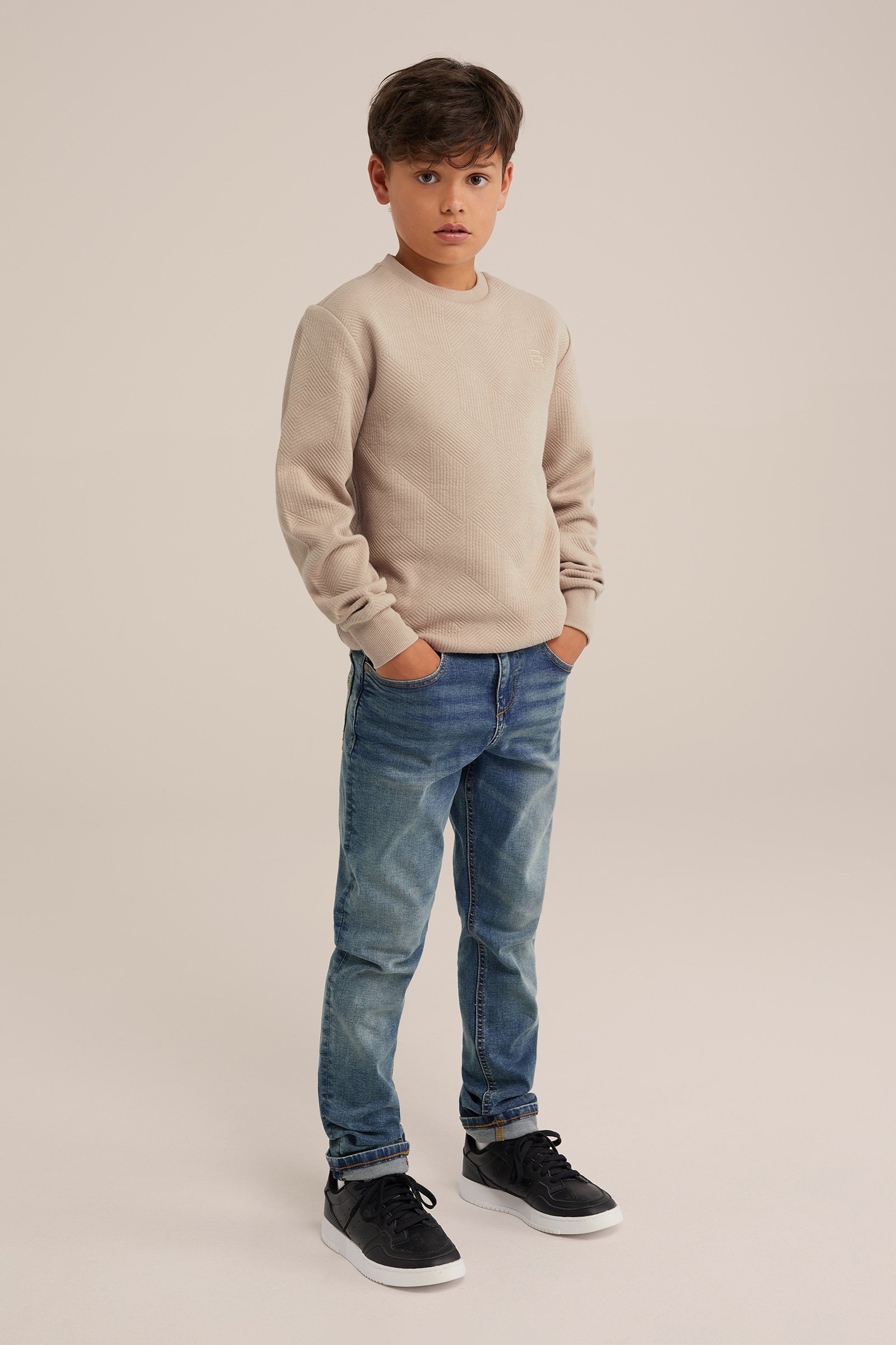 Jongens sweater met structuur Blue Ridge Beige