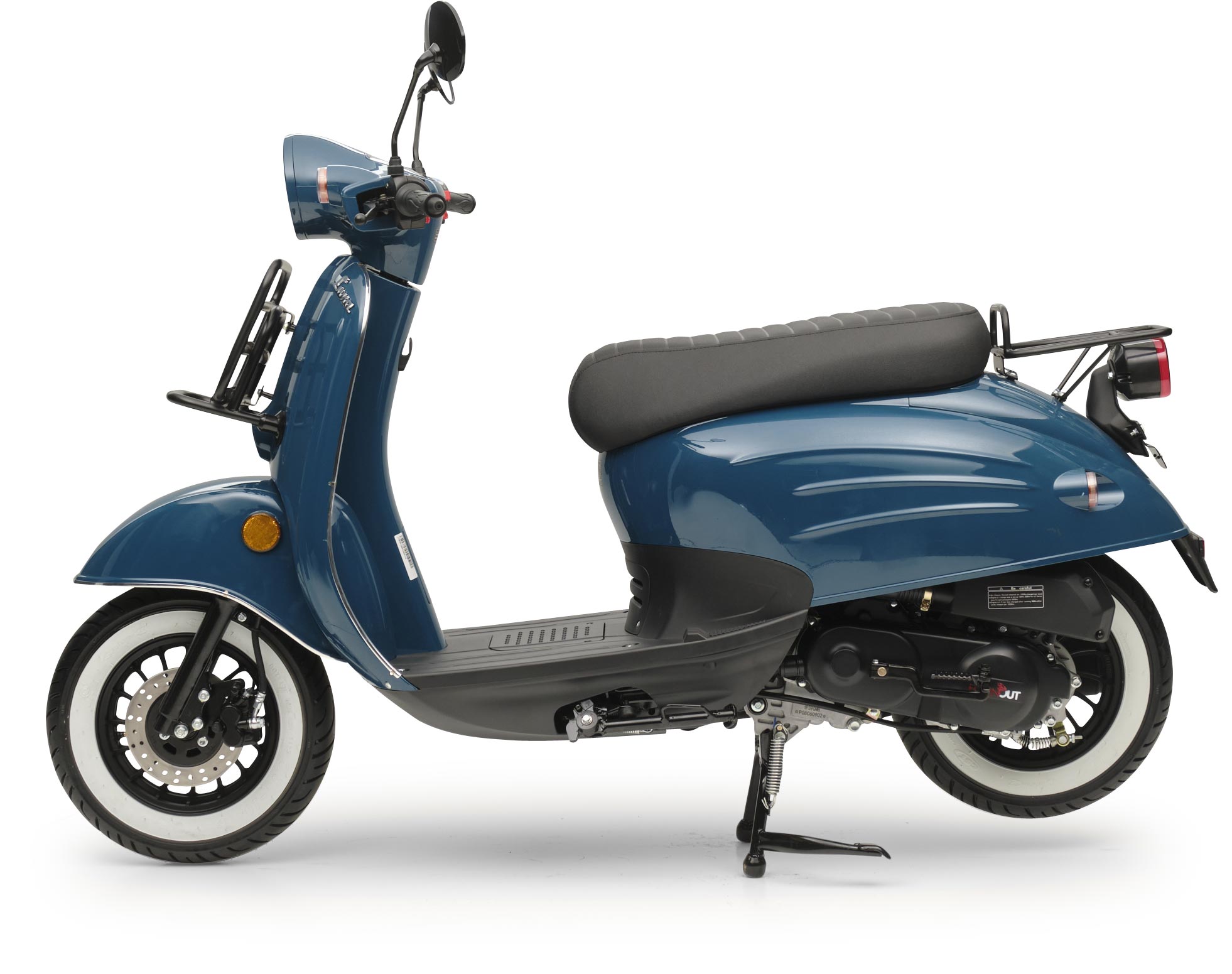 Motorroller Retro Luna Ozeanblau 50ccm 45 kmh Moped Scooter