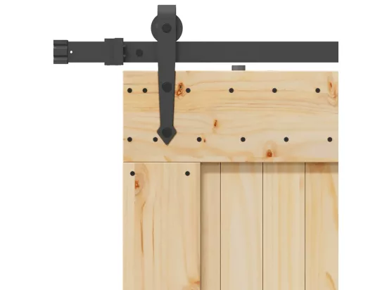 Porte coulissante et kit de quincaillerie 100x210 cm pin massif